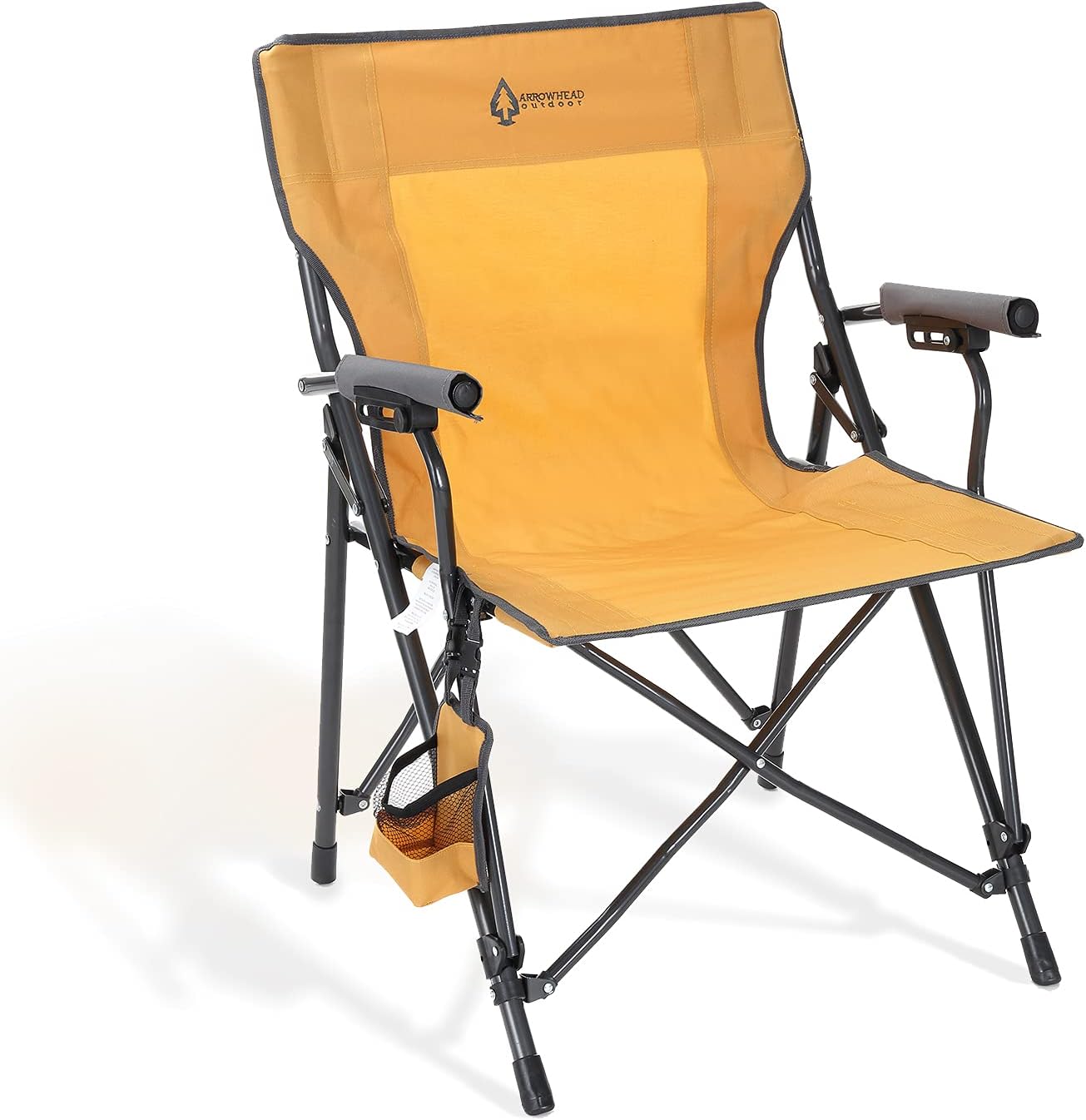 Portable Solid Hard-Arm High-Back Folding Camping Quad Chair