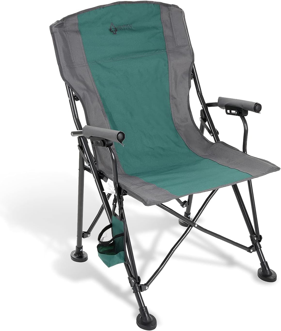Heavy-Duty Solid Hard-Arm High-Back Folding Camping Quad Chair