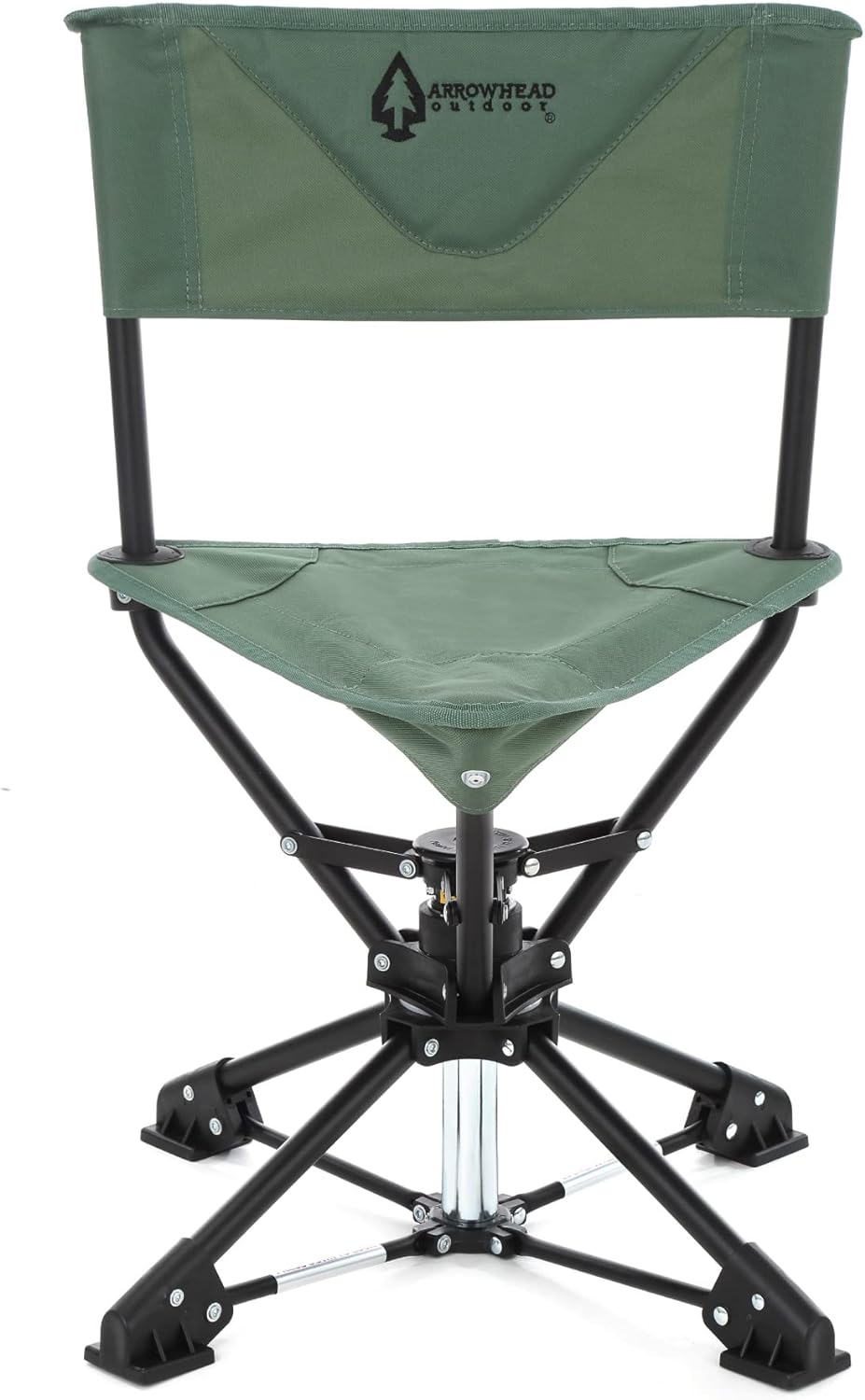 Arrowhead Outdoor 360 Degree Swivel Hunting Chair Stool Seat, Perfect for Blinds, No Sink Feet, Supports Up to 450lbs, Carrying Case, Steel Frame.