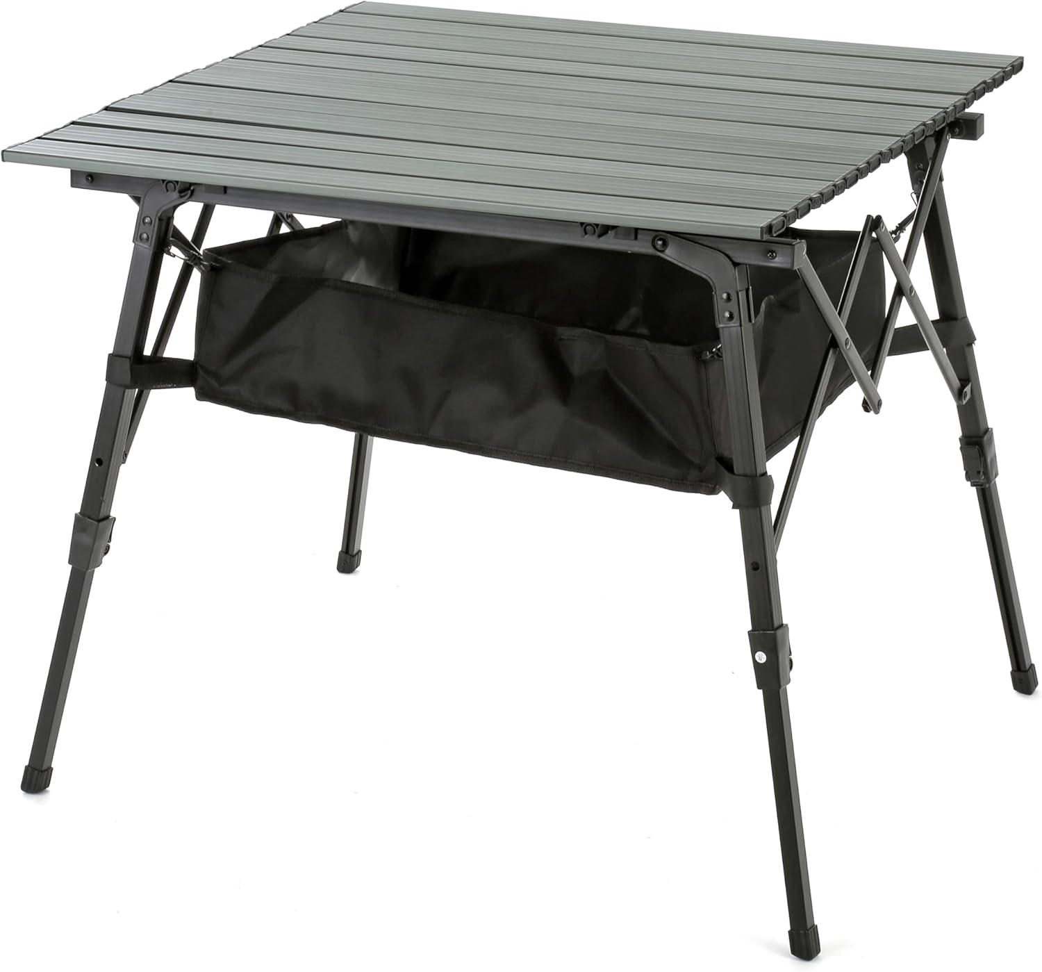 Adjustable Height Aluminum Roll-Up Folding Camp Table