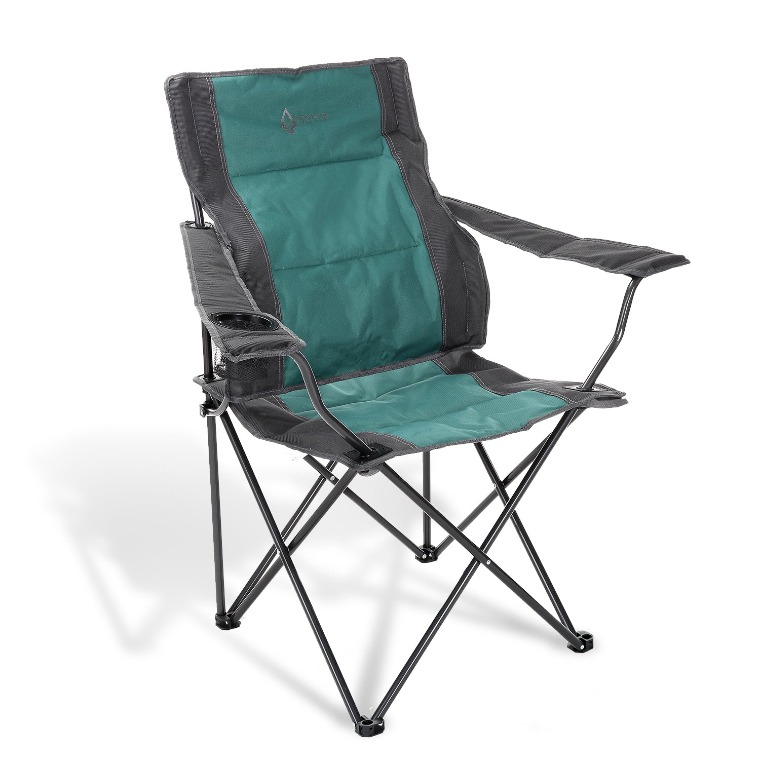 Portable Folding Camping Quad Chair w/Lumbar Back Support