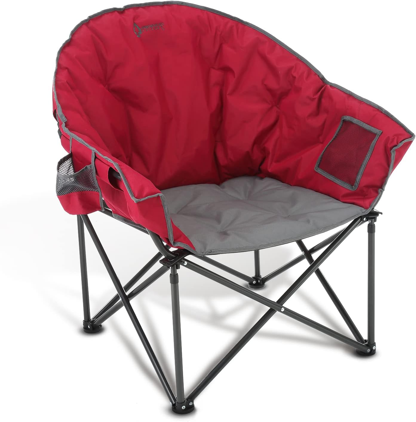 Oversized Heavy-Duty Club Folding Camping Chair w/External Pocket