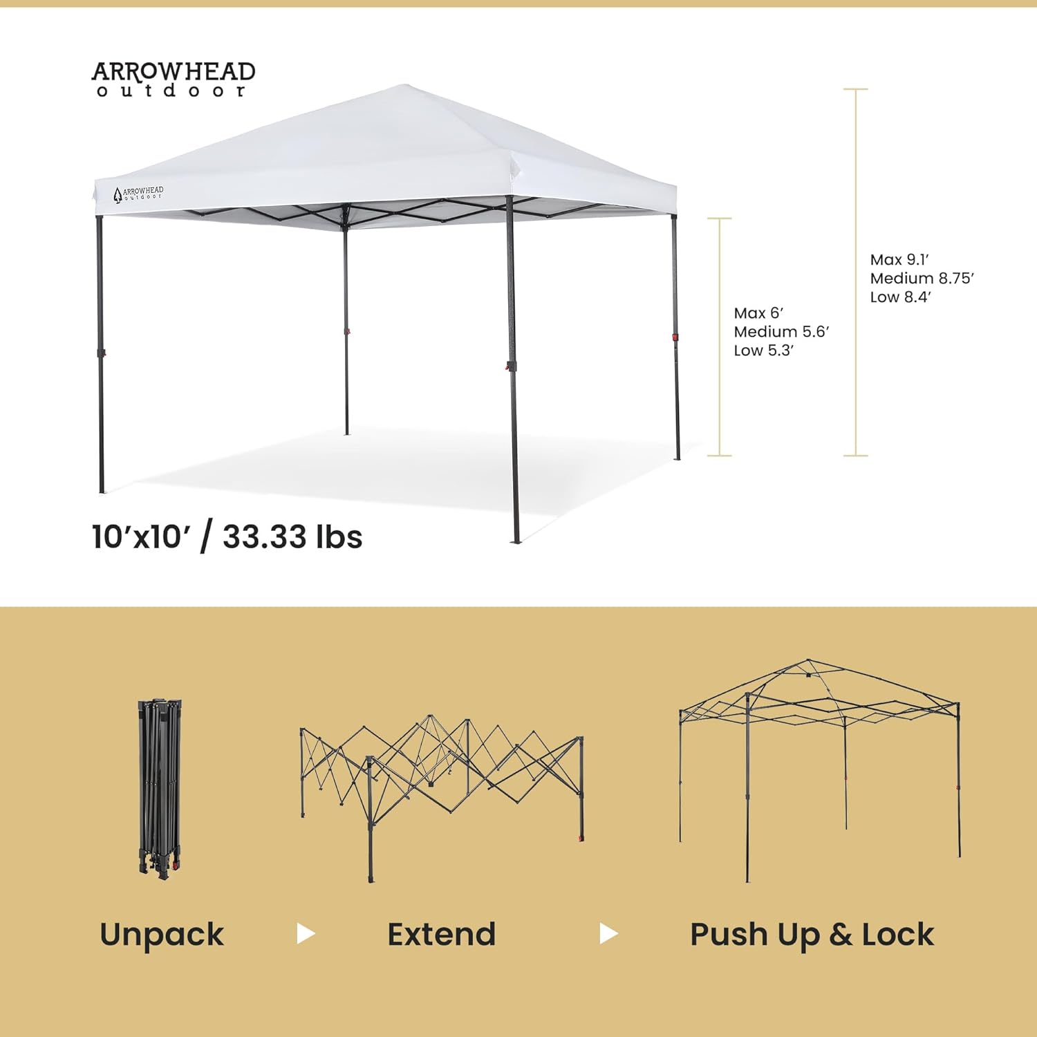 10' x 10' Pop-Up Canopy & Instant Shelter - Water & UV Resistant