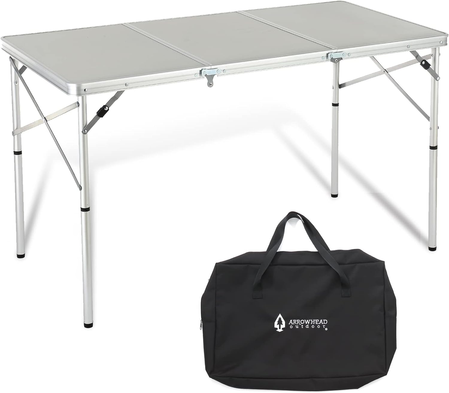 4’ ft Heavy-Duty Portable Aluminum Frame Folding Table w/Leveling Feet