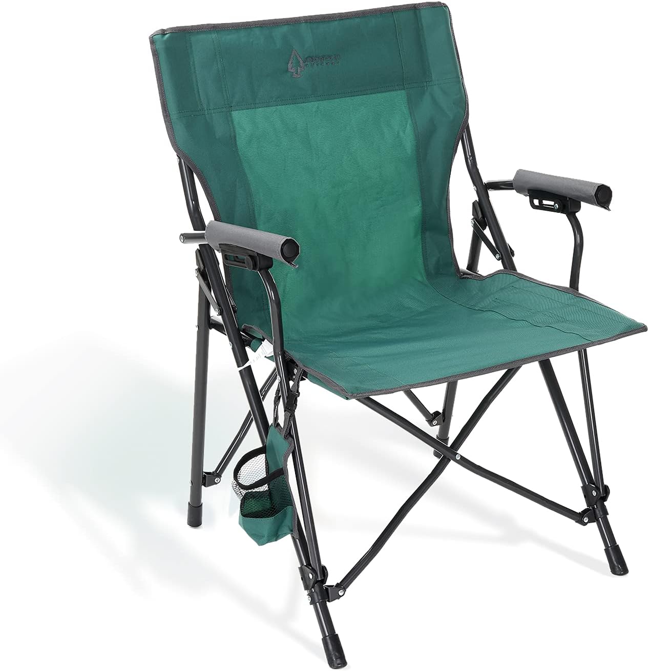 Portable Solid Hard-Arm High-Back Folding Camping Quad Chair