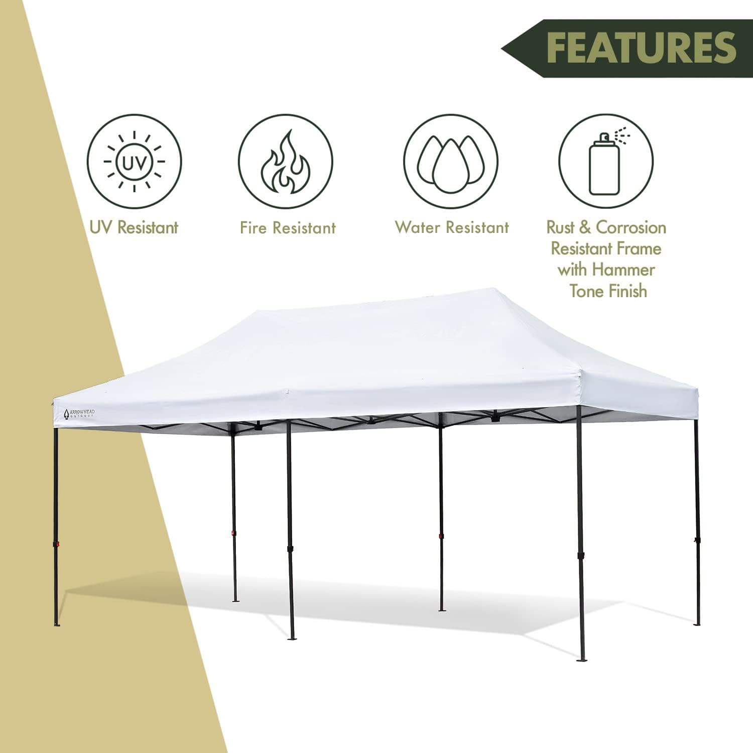 10’ x 20’ Pop-Up Canopy & Instant Shelter, Water & UV Resistant