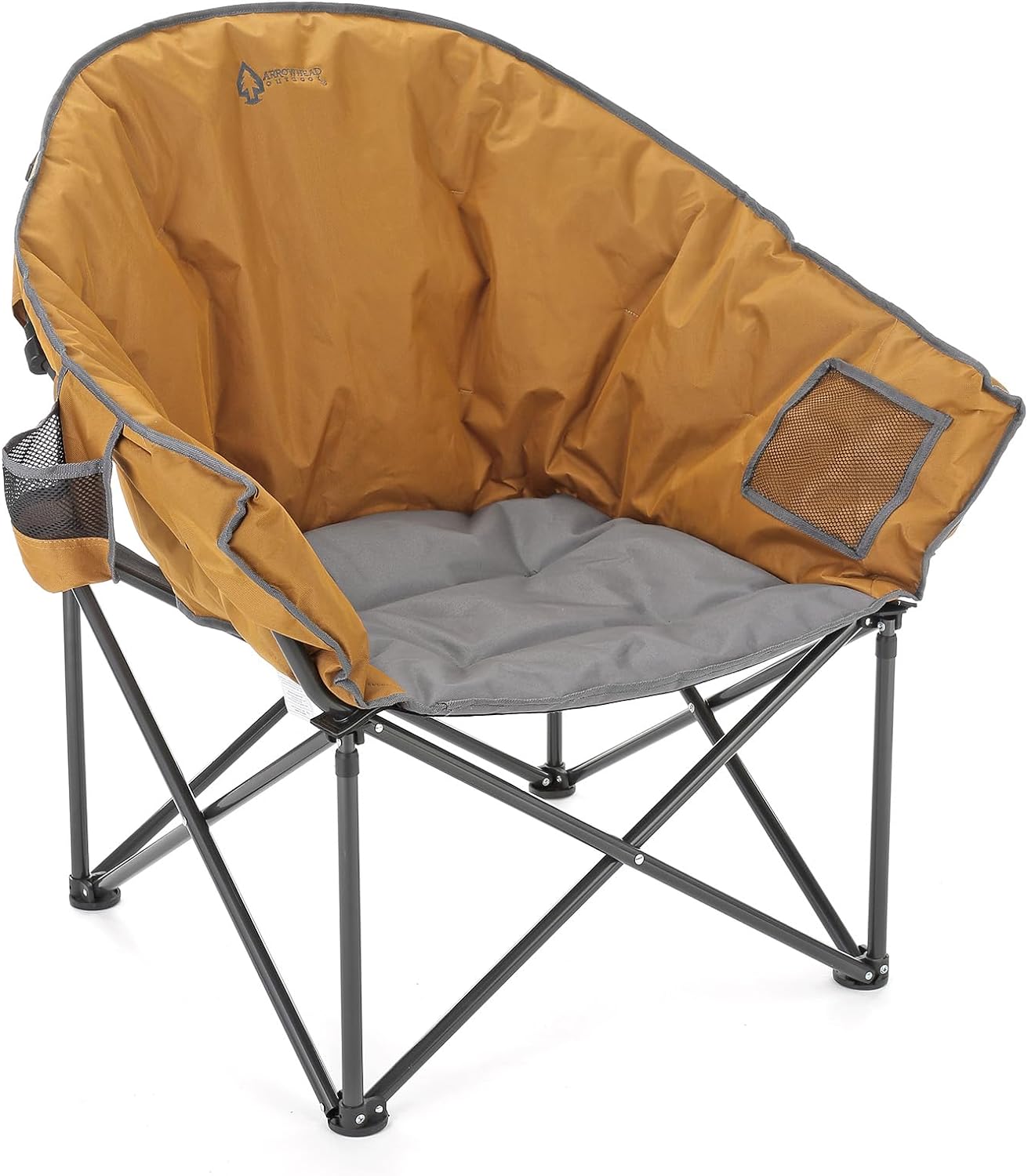 Oversized Heavy-Duty Club Folding Camping Chair w/External Pocket