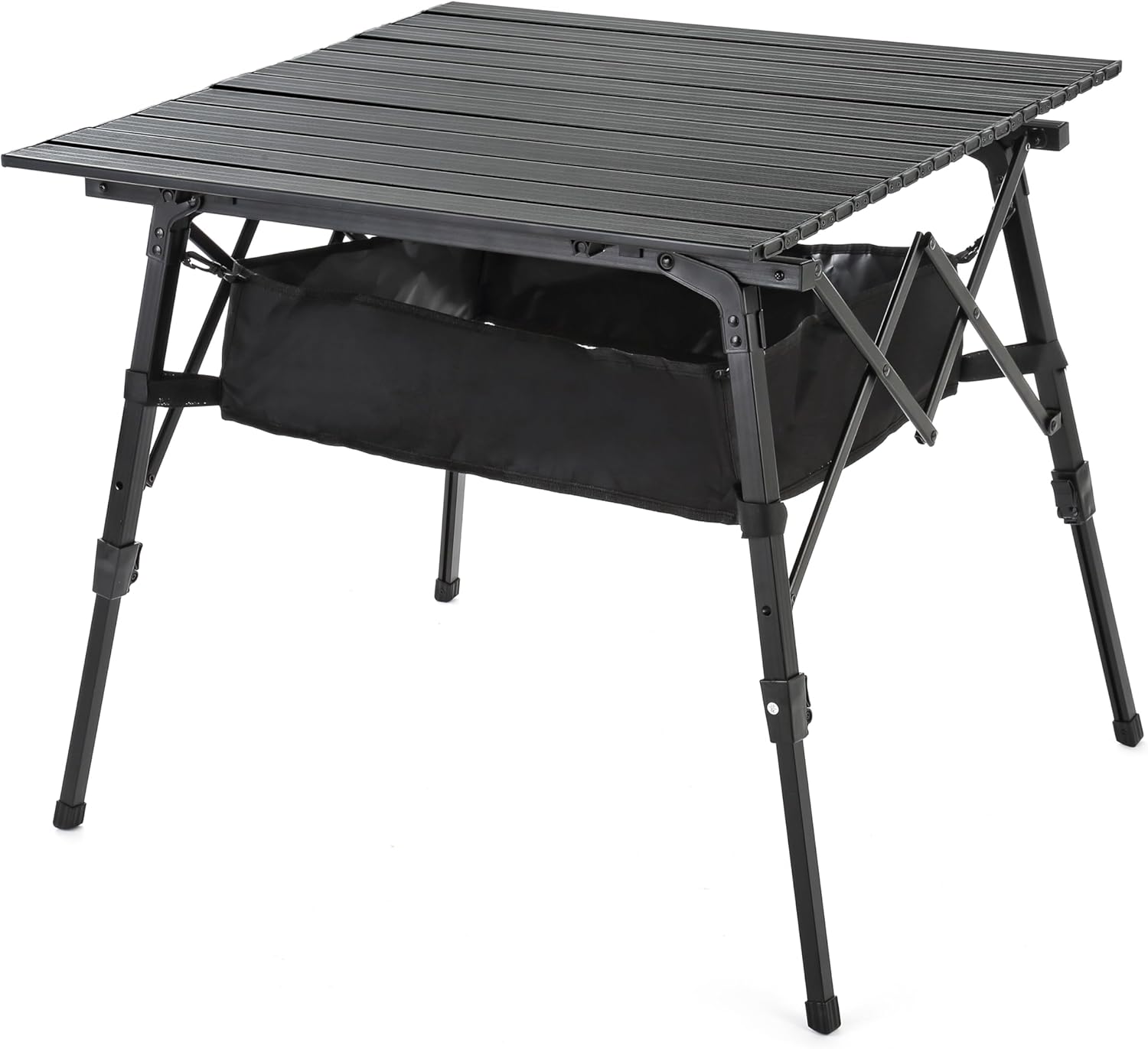 Adjustable Height Aluminum Roll-Up Folding Camp Table