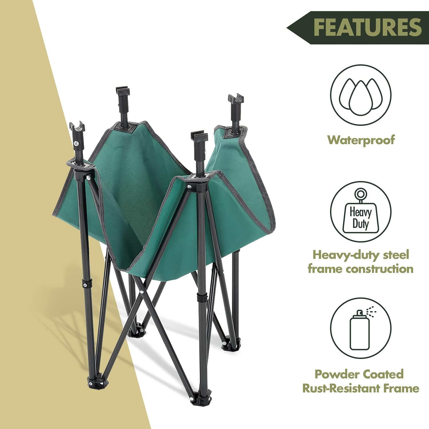 Heavy-Duty Portable Folding Table, 4 Cup Holders