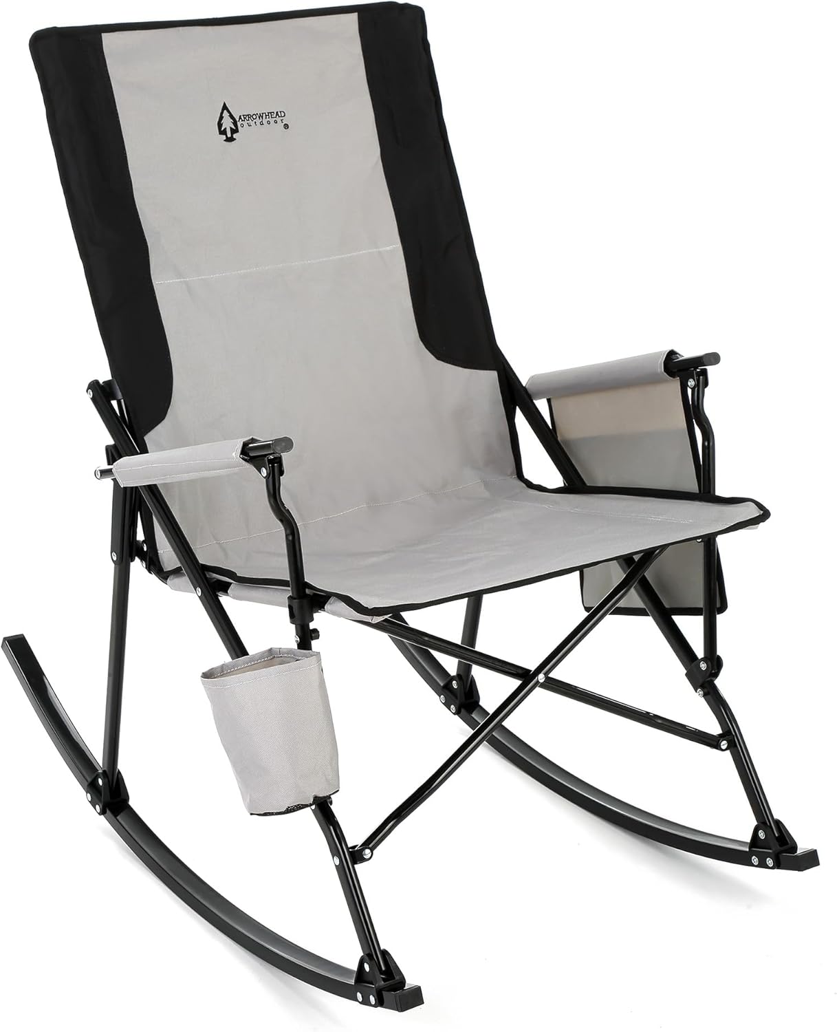 Foldable Rocking Camp Chair with Large Cup Holder