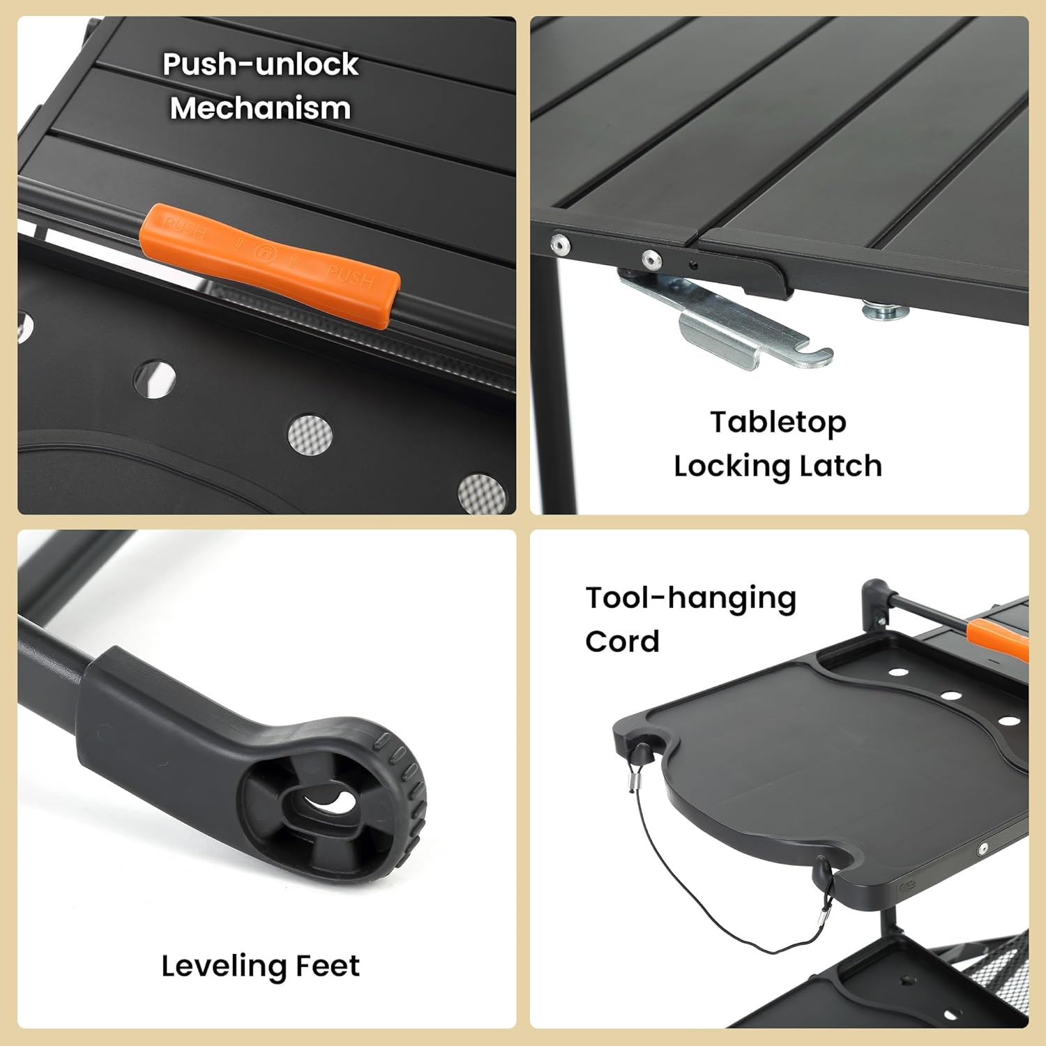 Wide Quick Folding Kitchen Station with Add-on Windscreen