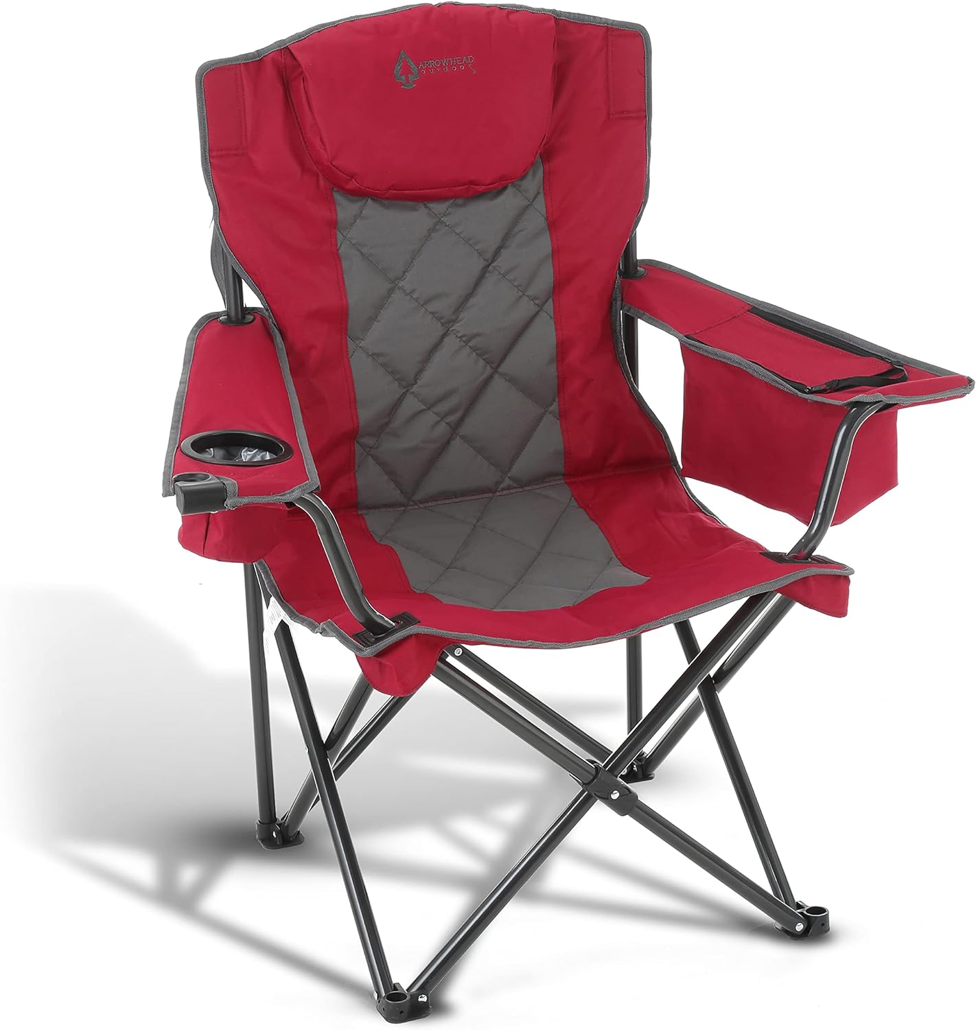 Portable Folding Camping Quad Chair w/ 6-Can Cooler