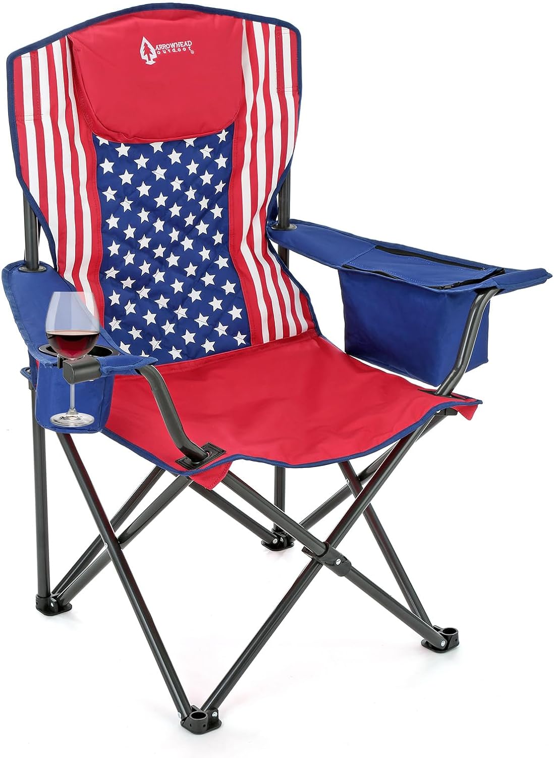 Portable Folding Camping Quad Chair w/ 6-Can Cooler