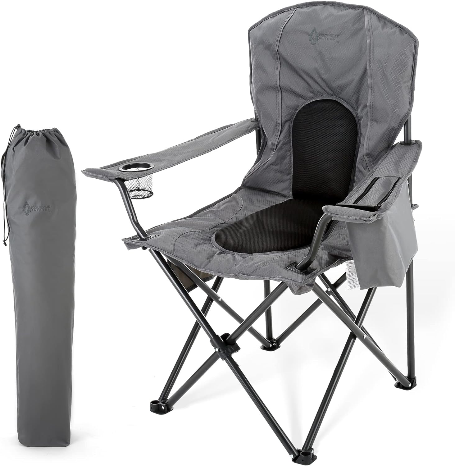 Portable Folding Camping Quad Chair w/ 4-Can Cooler