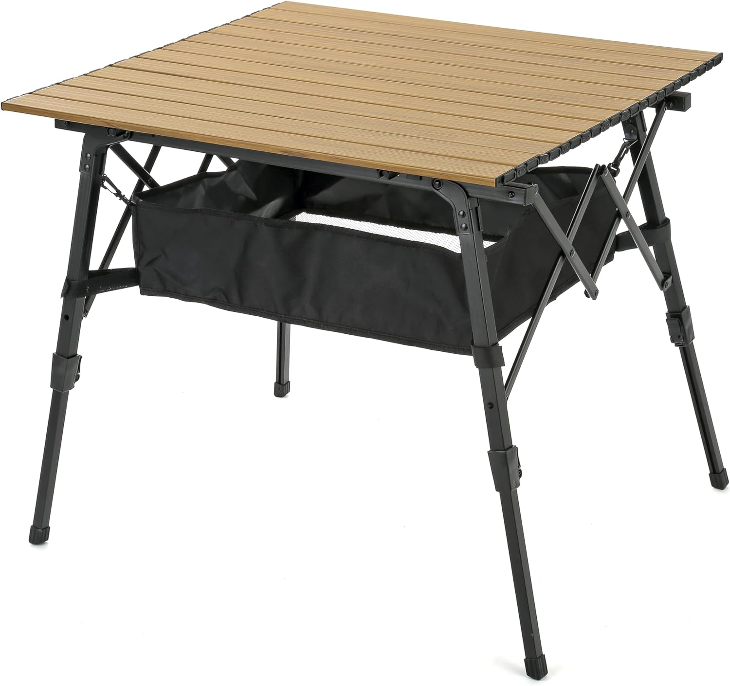 Adjustable Height Aluminum Roll-Up Folding Camp Table