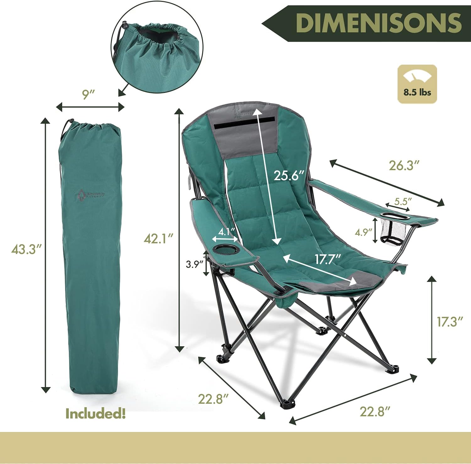 Portable Folding Hybrid 2-in1 Camping Chair