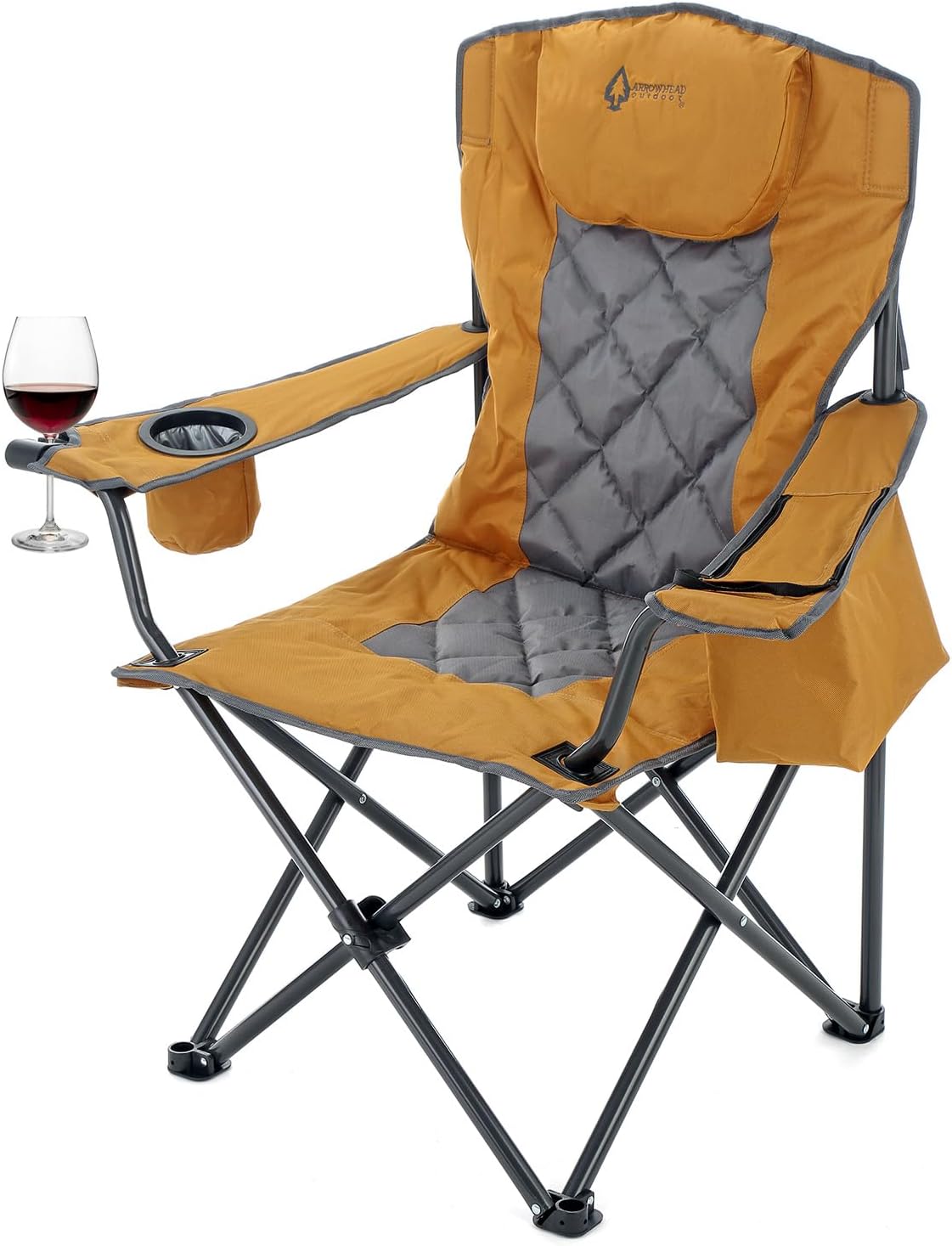 Portable Folding Camping Quad Chair w/ 6-Can Cooler