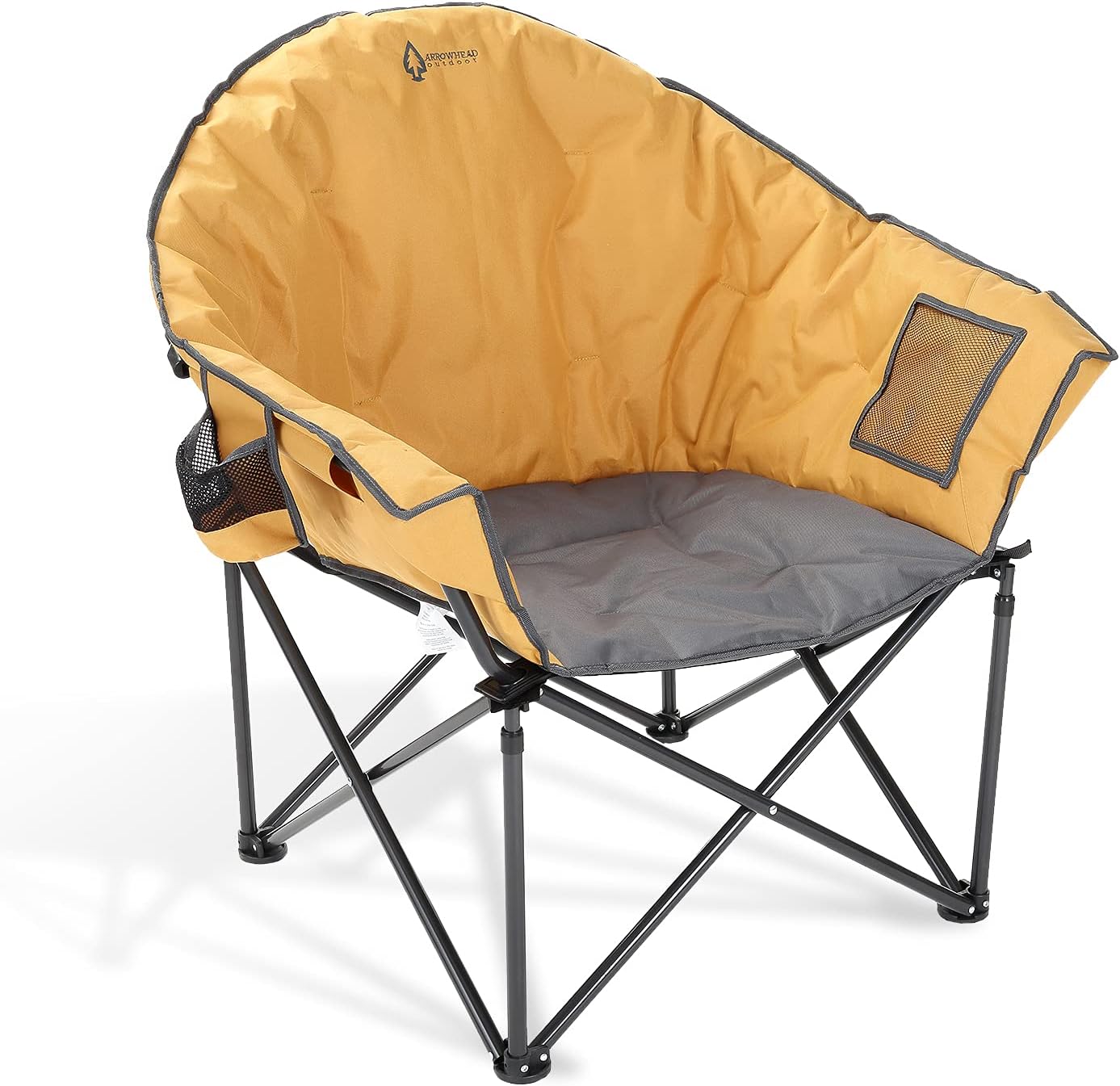 Oversized Heavy-Duty Club Folding Camping Chair w/External Pocket