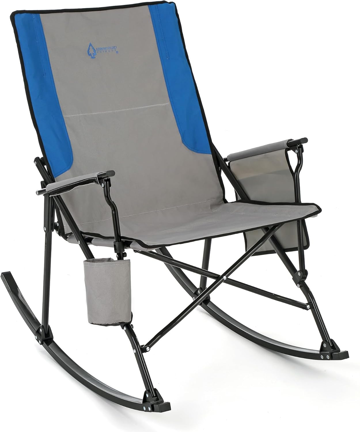 Foldable Rocking Camp Chair with Large Cup Holder