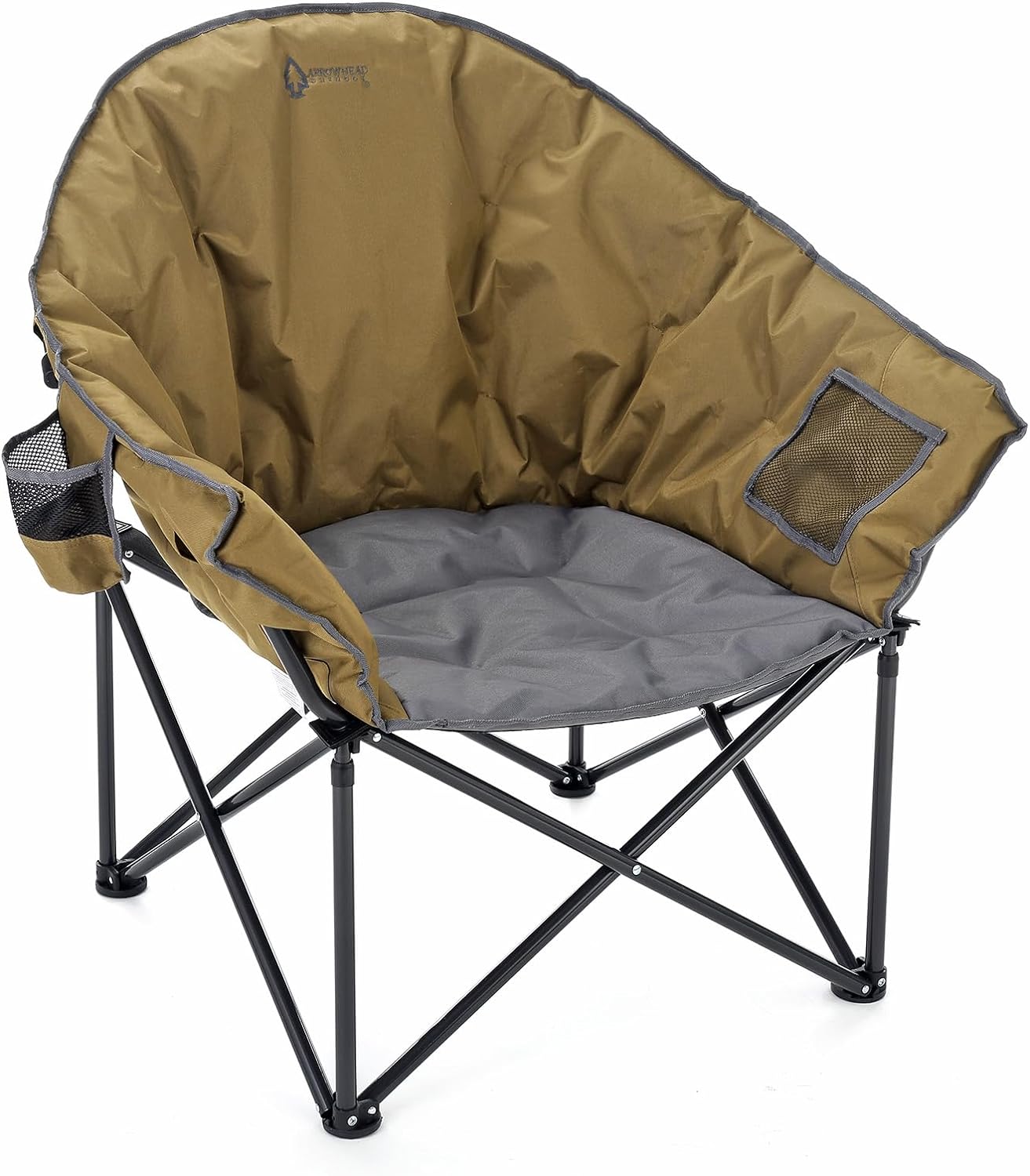 Oversized Heavy-Duty Club Folding Camping Chair w/External Pocket