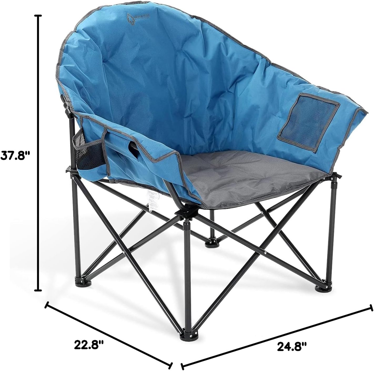 Oversized Heavy-Duty Club Folding Camping Chair w/External Pocket