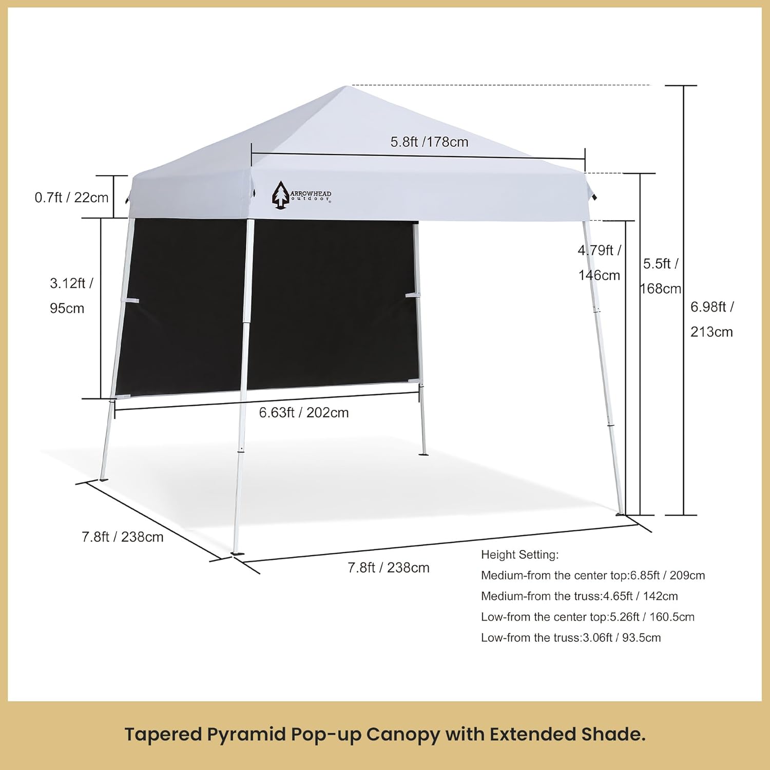 Backpack Pop-up Canopy with Sun wall