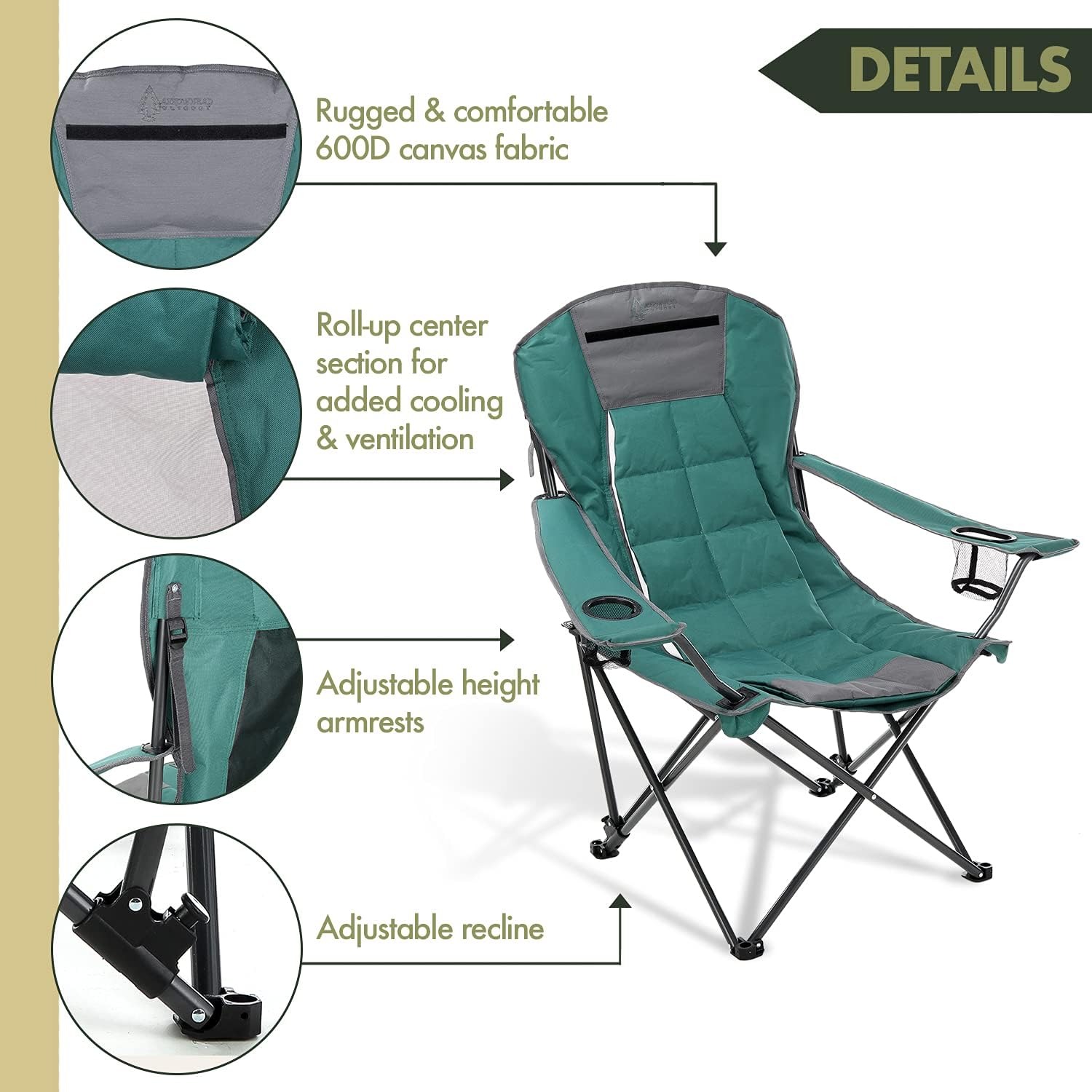 Portable Folding Hybrid 2-in1 Camping Chair – Arrowhead Outdoor