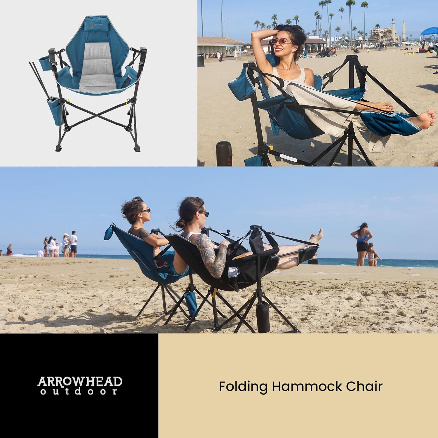 Folding Hammock Camp Chair with Detachable Footrest
