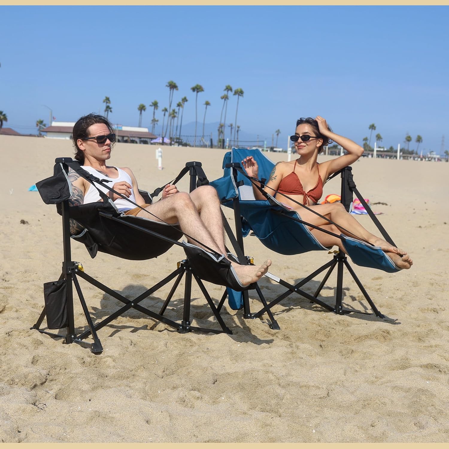 Folding Hammock Camp Chair with Detachable Footrest