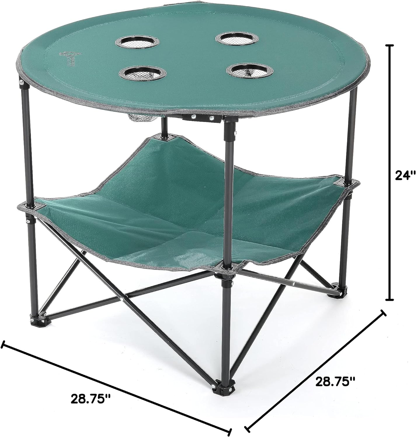 Heavy-Duty Portable Folding Table, 4 Cup Holders