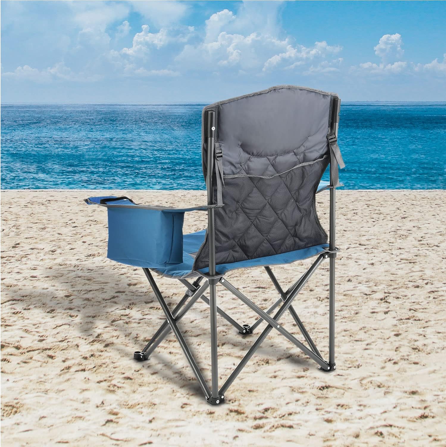 Portable Folding Camping Quad Chair w/ 6-Can Cooler