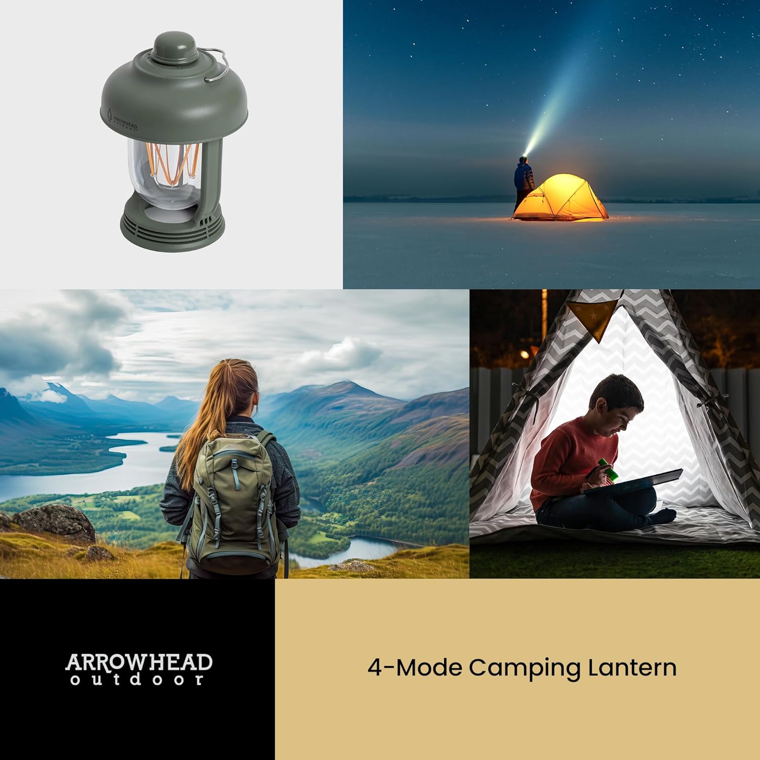 Lampe De Camping LED SKANDIKA Kvitnes - 6 Modes, Alimentée Lampe De Camping LED SKANDIKA Kvitnes - 6 Modes, Alimentée