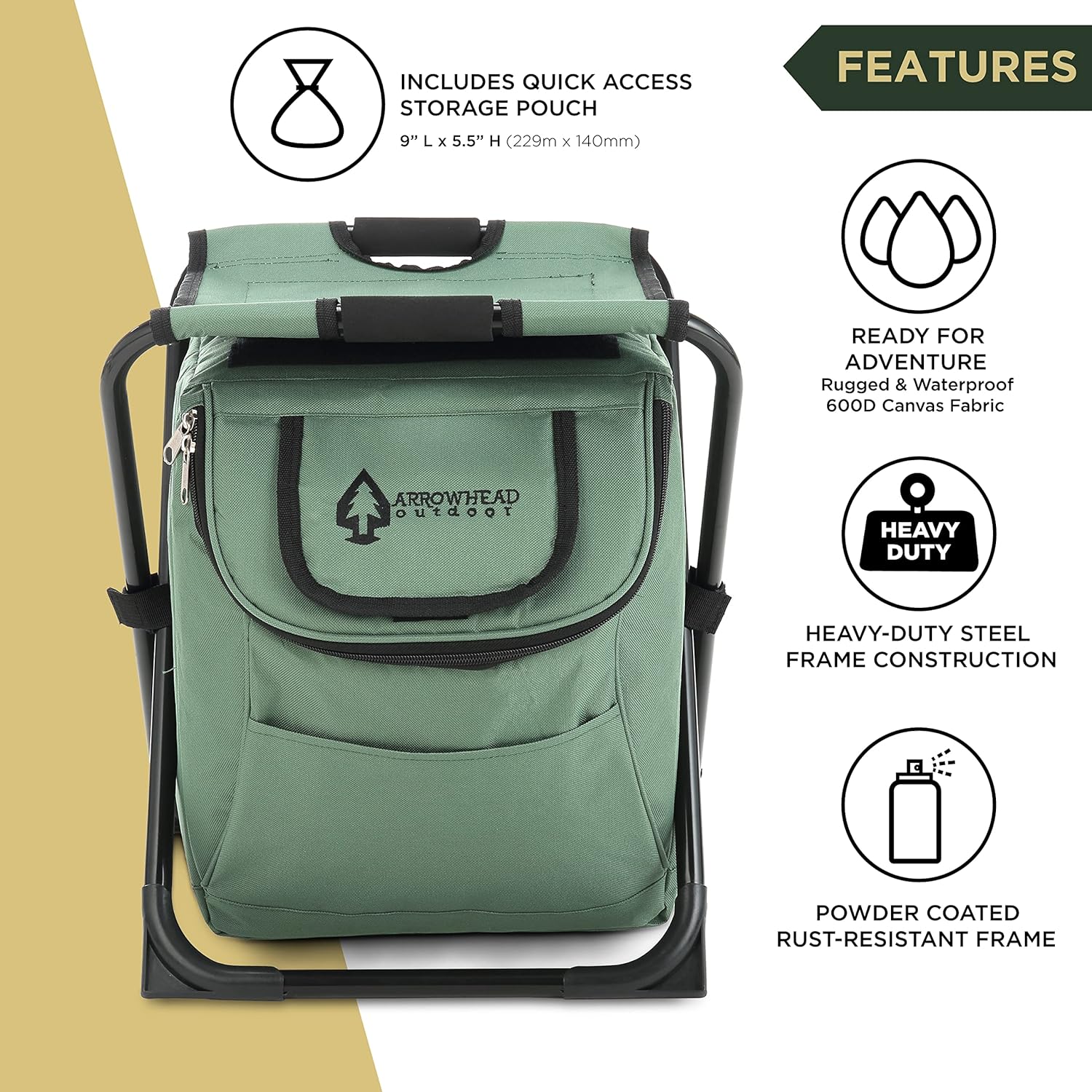 backpack compact travel stool Multi-Function 3-in-1 Compact Camp Chair – Arrowhead Outdoor