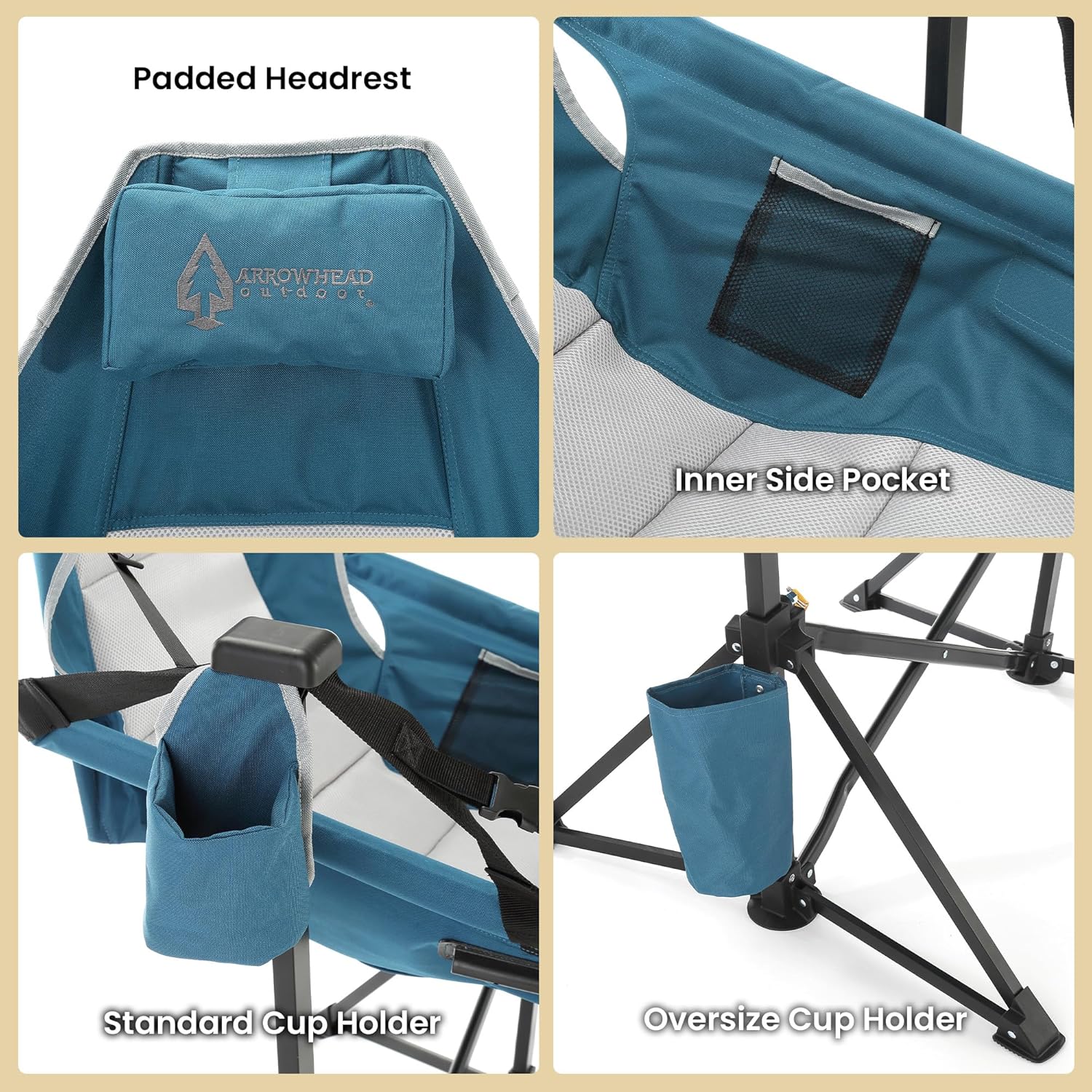 Folding Hammock Camp Chair with Detachable Footrest