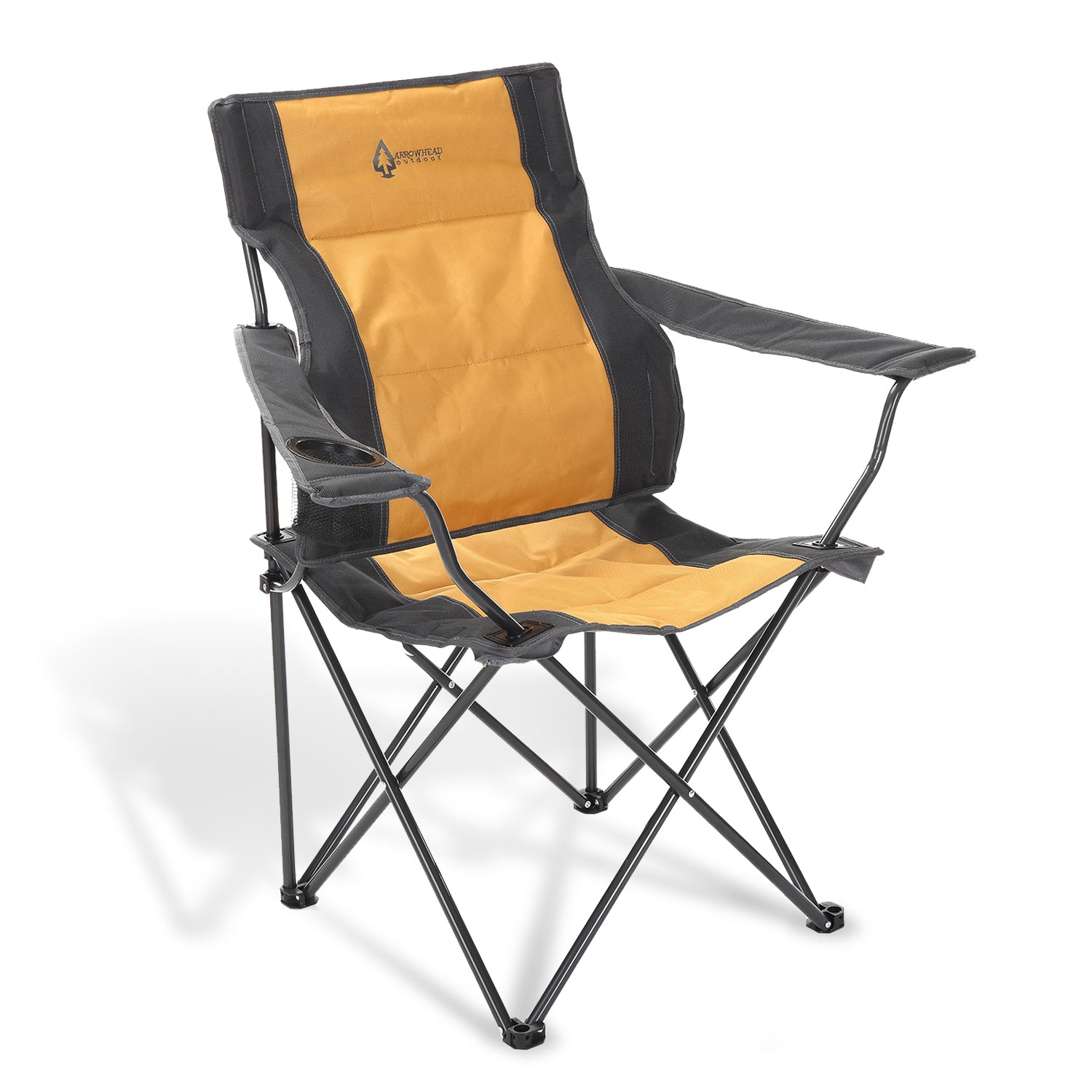 Portable Folding Camping Quad Chair w/Lumbar Back Support